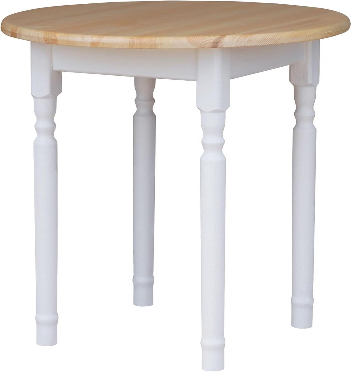 Ronde Eettafel - Keukentafel Hout - Gezellig Tafelen - Handgemaakt Grenenhout - 90 cm Diameter - Wit