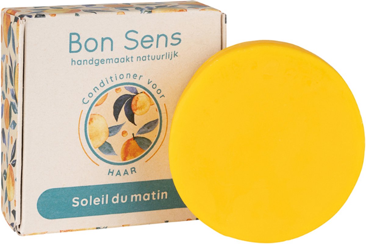 Le Bon Sens Conditioner Normaal Haar - Soleil du Matin 50 gram - plasticvrij, vegan, zonder parabenen, sheaboter, kokosolie, jojoba-olie
