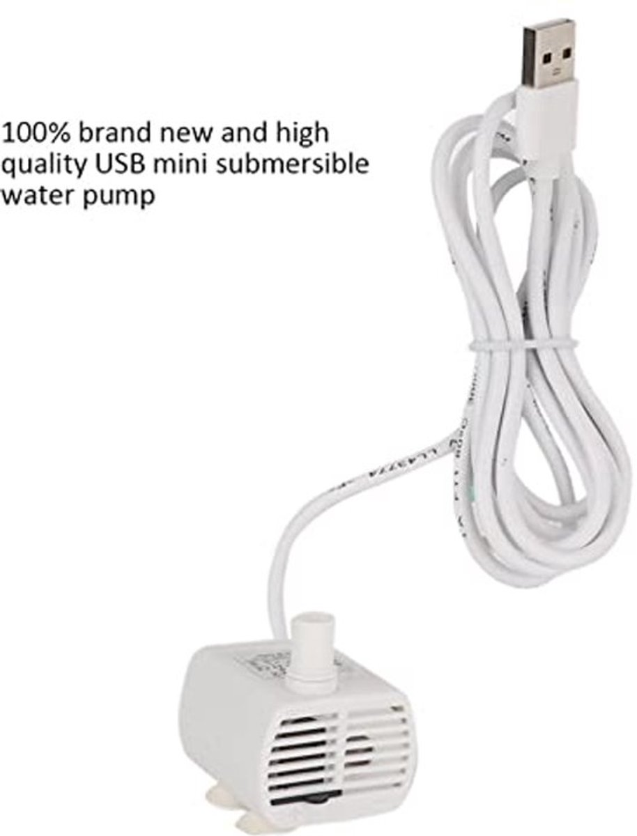 Mini aquariumwaterpomp, USB-dompelpomp voor aquarium, aquarium, huisdier, recirculerende waterdispenser