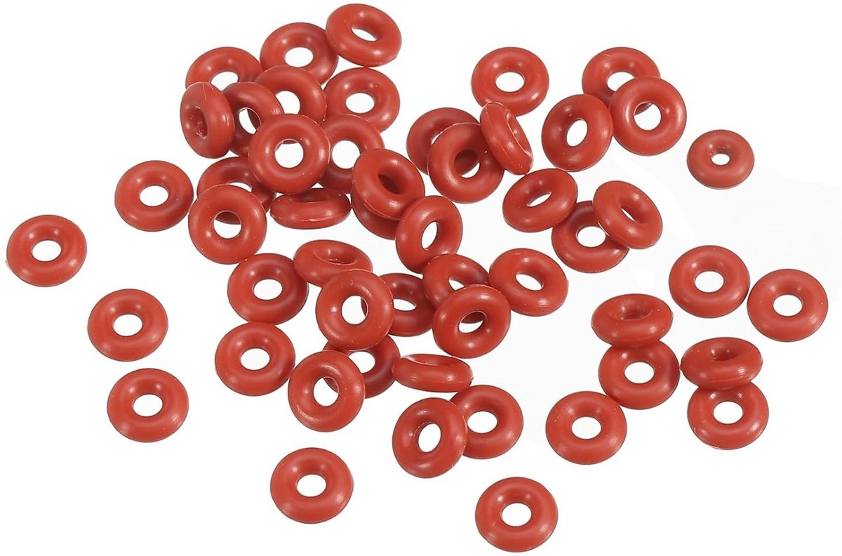 O-Ring Silicoon 6mm OD 2mm ID, 2mm Breed, 50 Stuks voor Hydraulische Compressoren en Reparaties