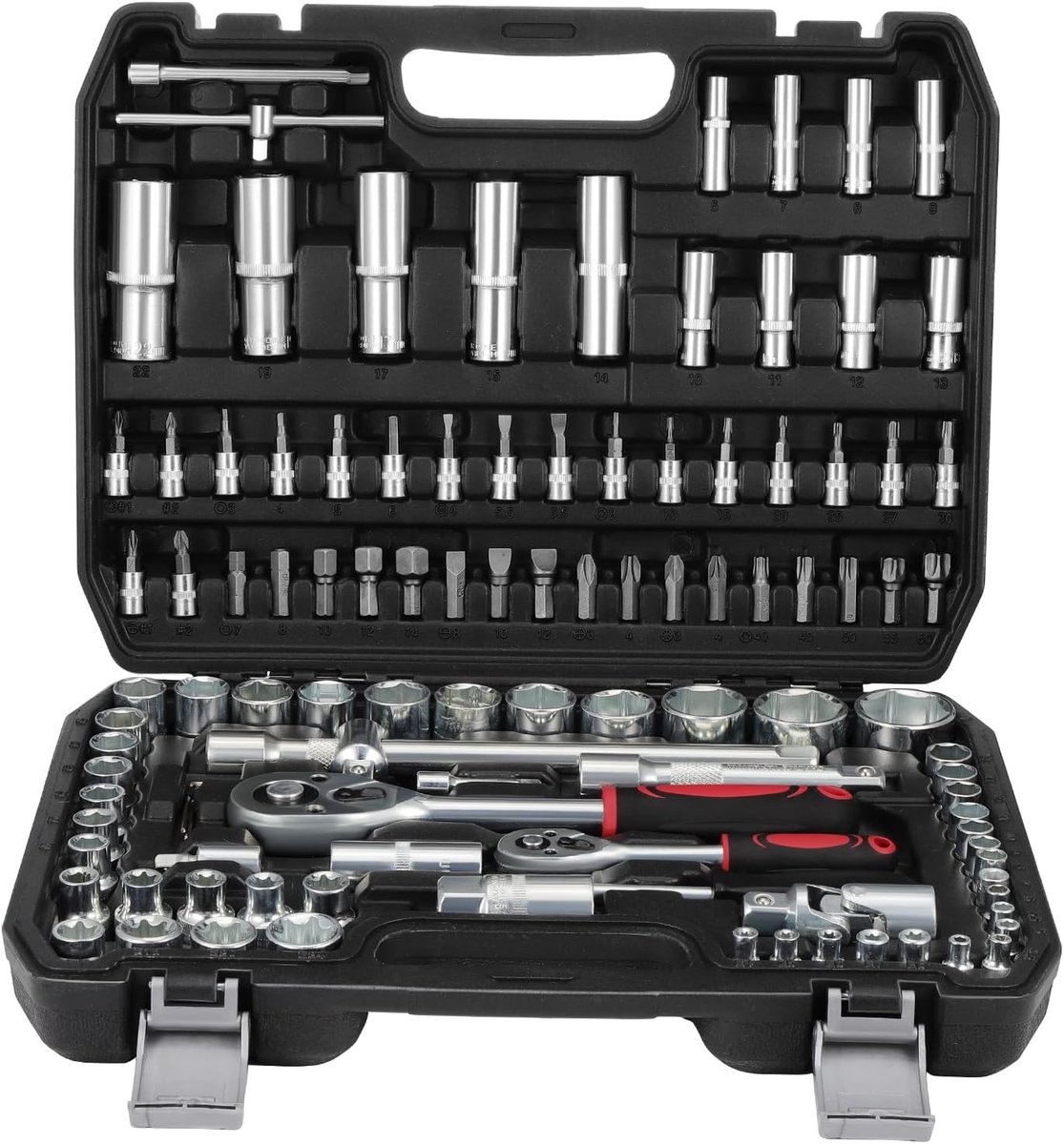 108-delige Steeksleutelset met CR-V Socket en Bitset voor DIY, Auto- en Fietsreparatie, Professioneel Onderzoek