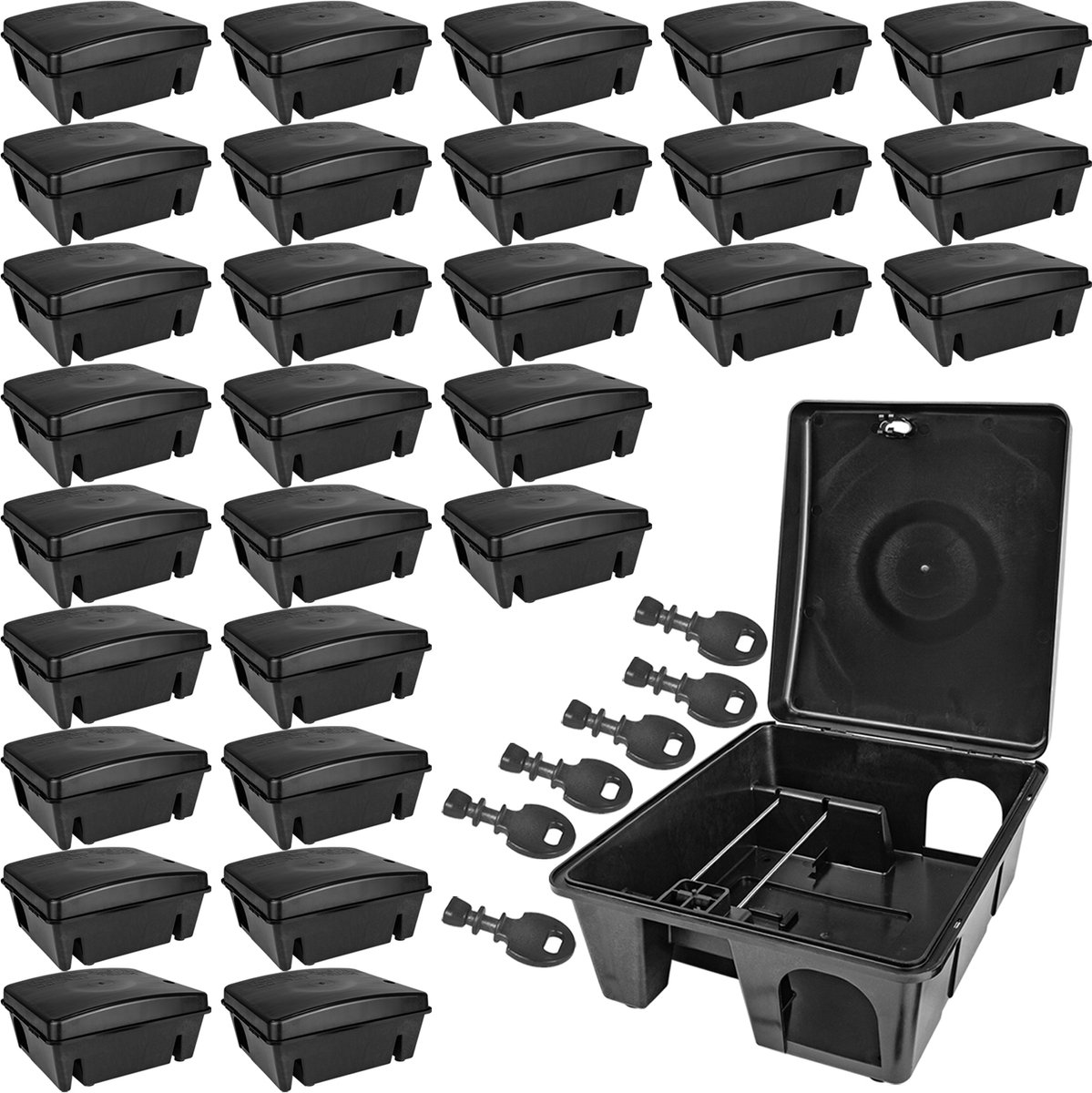 30x Aasstation Ratten Muizen Aasdoos Tuin Muizenval Rattenaasdoos Doos Rattenval Rattenaasstation Kinderen Huisdier Veilig Muisdoos Aasdoos Cadeau Petigi