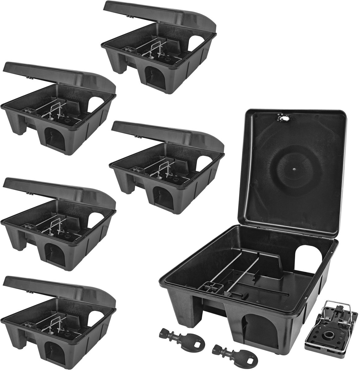 6x Aasstation Ratten Muizen Aasdoos Snap Trap Tuin Muizenval Rattenaas Box Box Rat Trap Ratten Aasstation Kinderhuisdierveilig Aasdoos Cadeau Petigi