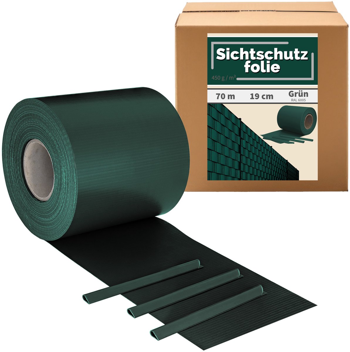 Kingpower PVC-privacyzichtstrook – Privacy-afscherming voor dubbelstaafmathekken en tuinafscheidingen – Groen, 70 m