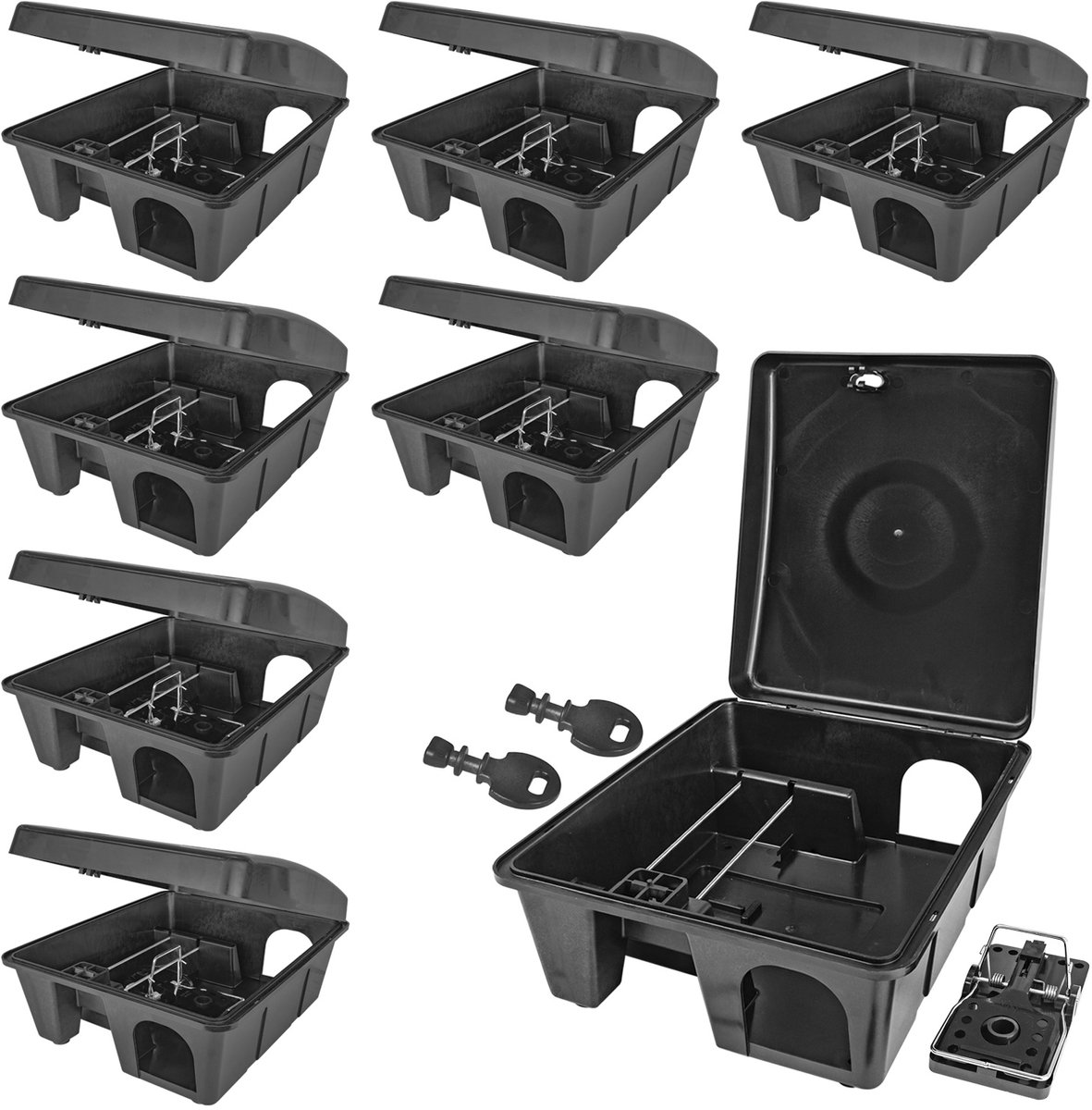 8x aasstation ratten muizen aasdoos klikval tuin muizenval rattenaasdoos doos rattenval rattenaasstation kinderhuisdierenveilige aasdoos cadeau Petigi