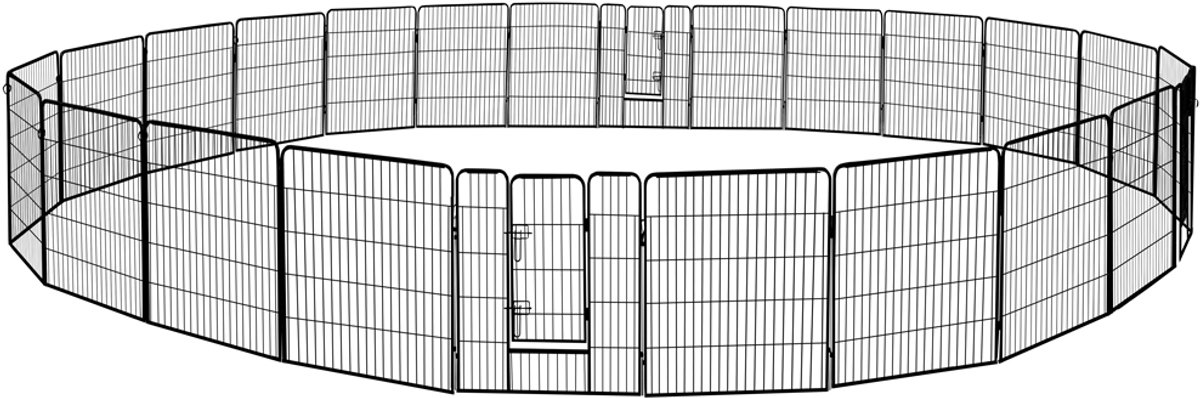 24-zijdige puppyren / dierenverblijf / buitenren / vrijloopkooi / puppyhek — Petigi 100 cm