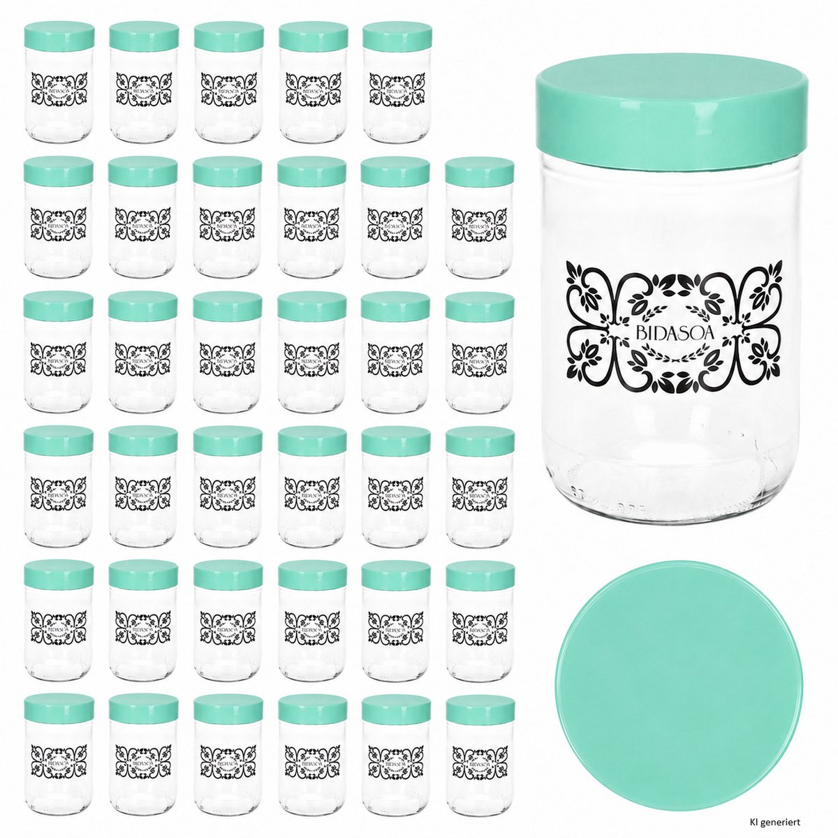 36-delige set bewaarglas IDA met kunststof deksel Mint – 24870