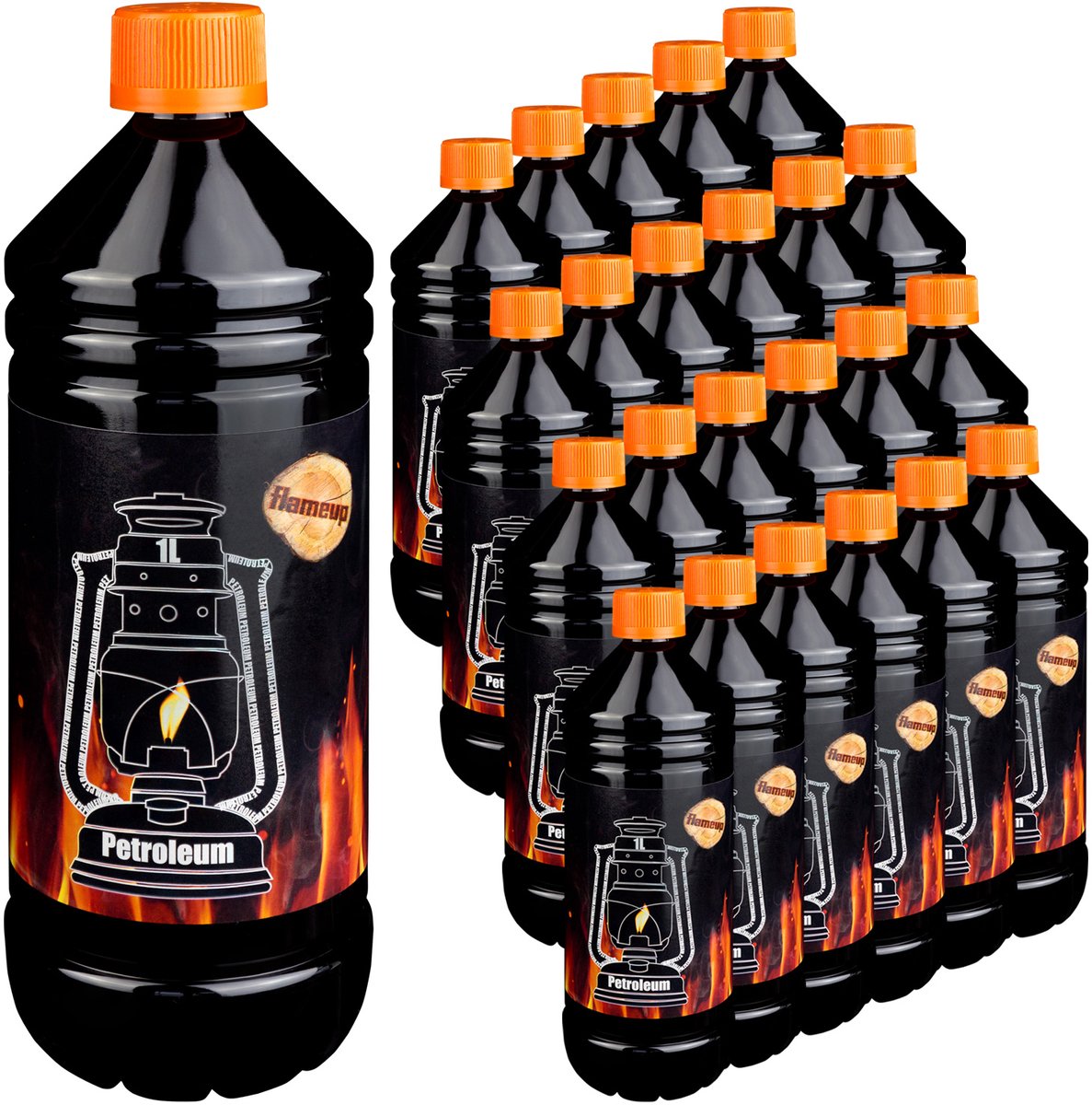 Petroleum voor petroleumkachels, petroleumfornuizen, petroleumlampen, open haarden en verwarmingssystemen. Petroleumreiniger voor lampen en lantaarns. 24 liter Flameup