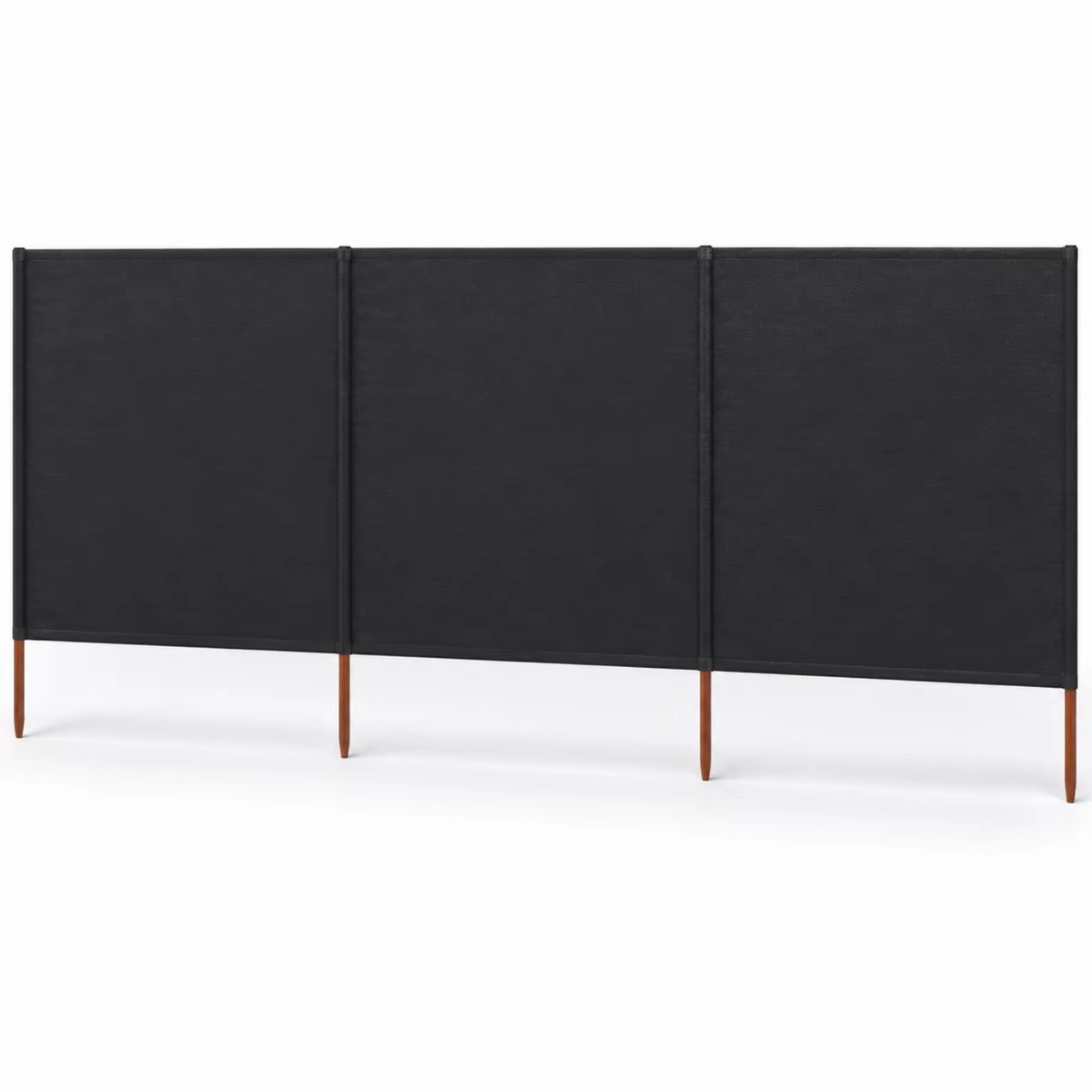 3-delig Windscherm 400x160 cm – Non-woven Stof met Houten Stokken - - Wind- en Privacybescherming, Inklapbaar Design