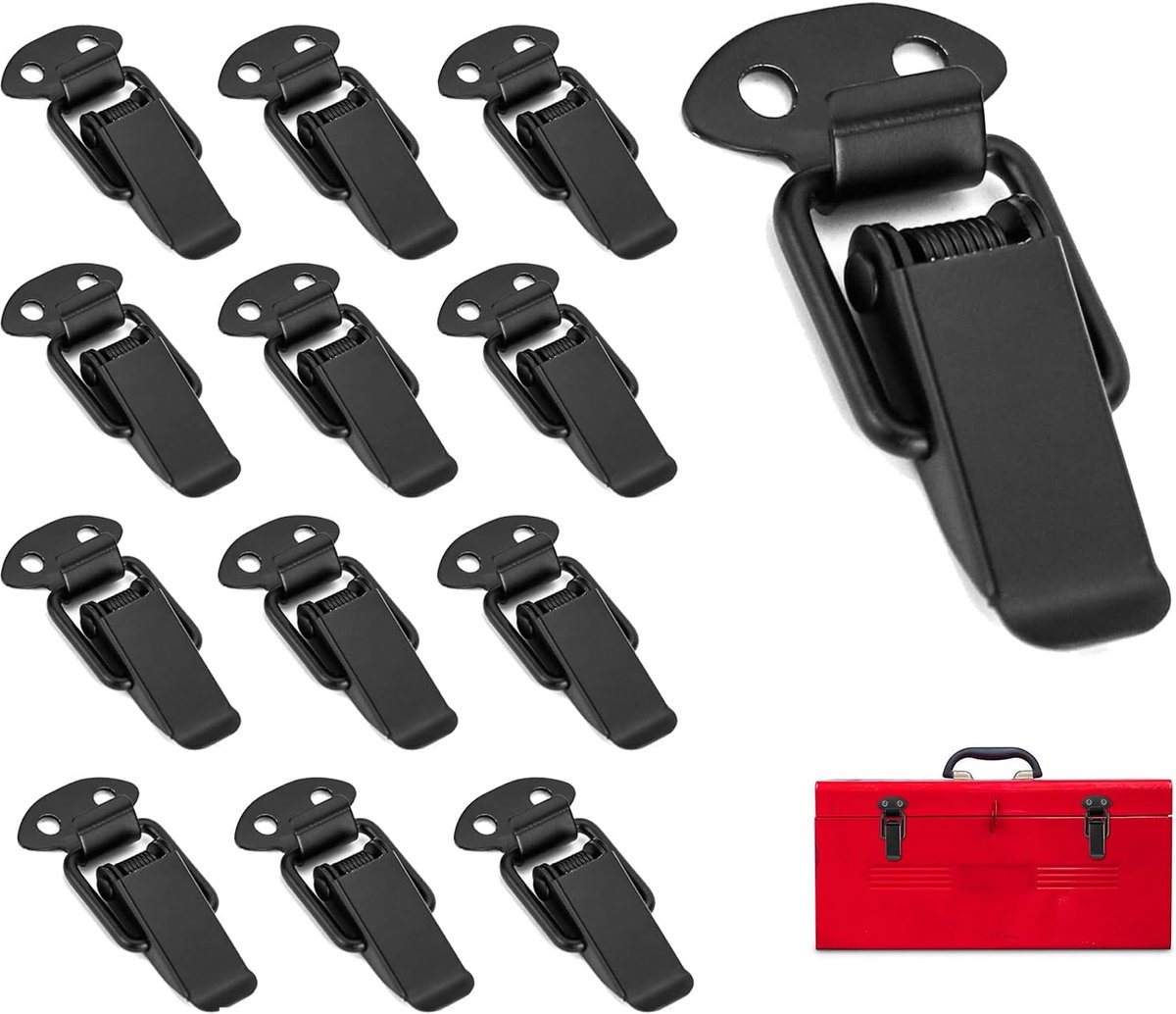 12 stuks veervergrendeling, veersluiting, haakveersluiting, hasphendelsluiting, roestvrijveerslot, voor laden, kasten, dozen