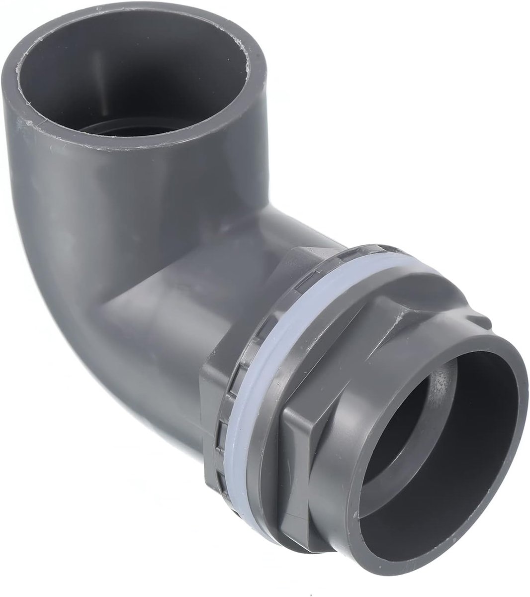 50 mm/0,79 inch PVC hoek water reservoir kabel connector koppeling fitting adapter voor aquariumcontainer, grijs
