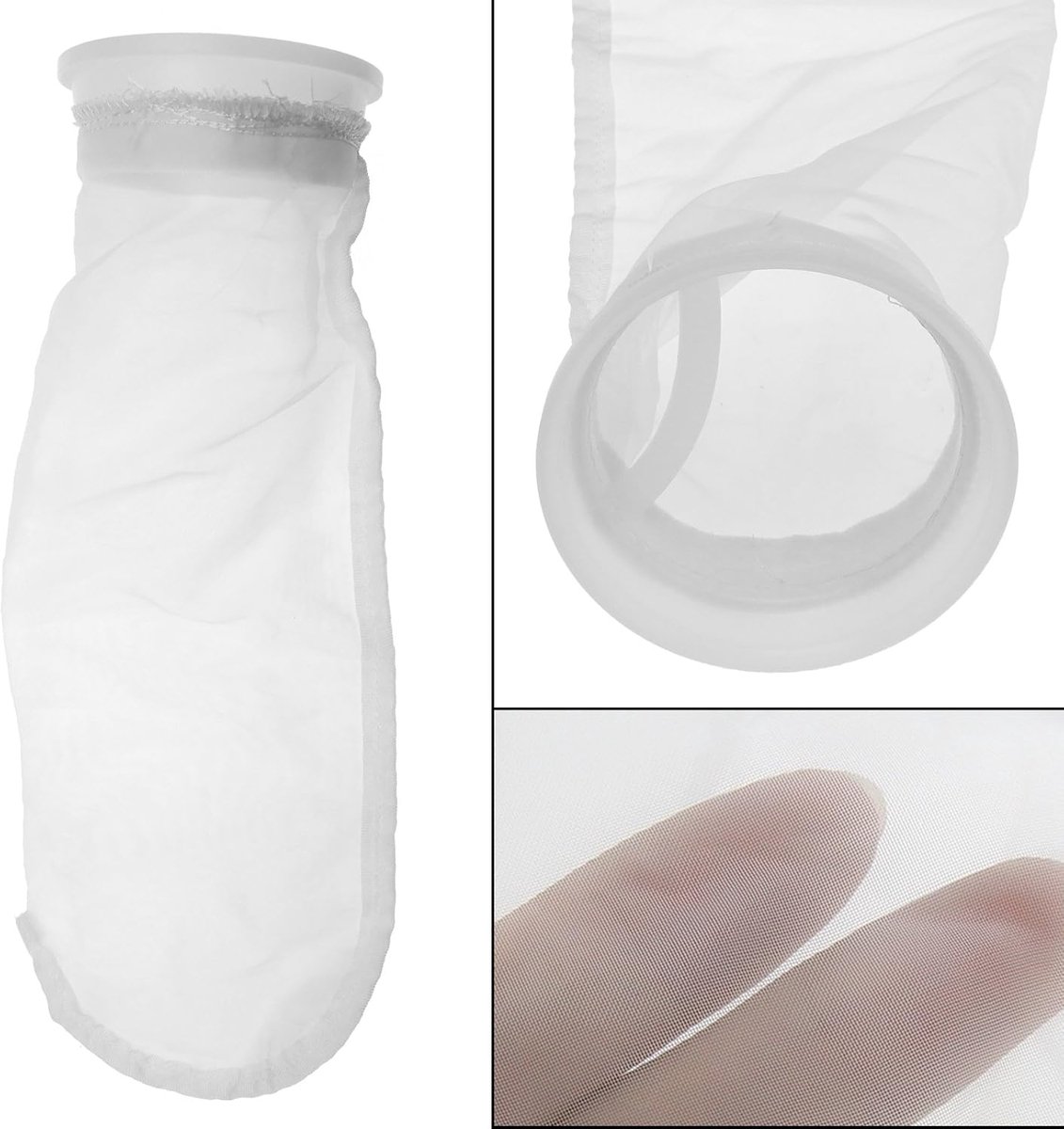 100 MICRON 15" LENGTE 4" RING NYLON FILTER SOK VIS AQUARIUM MARINE