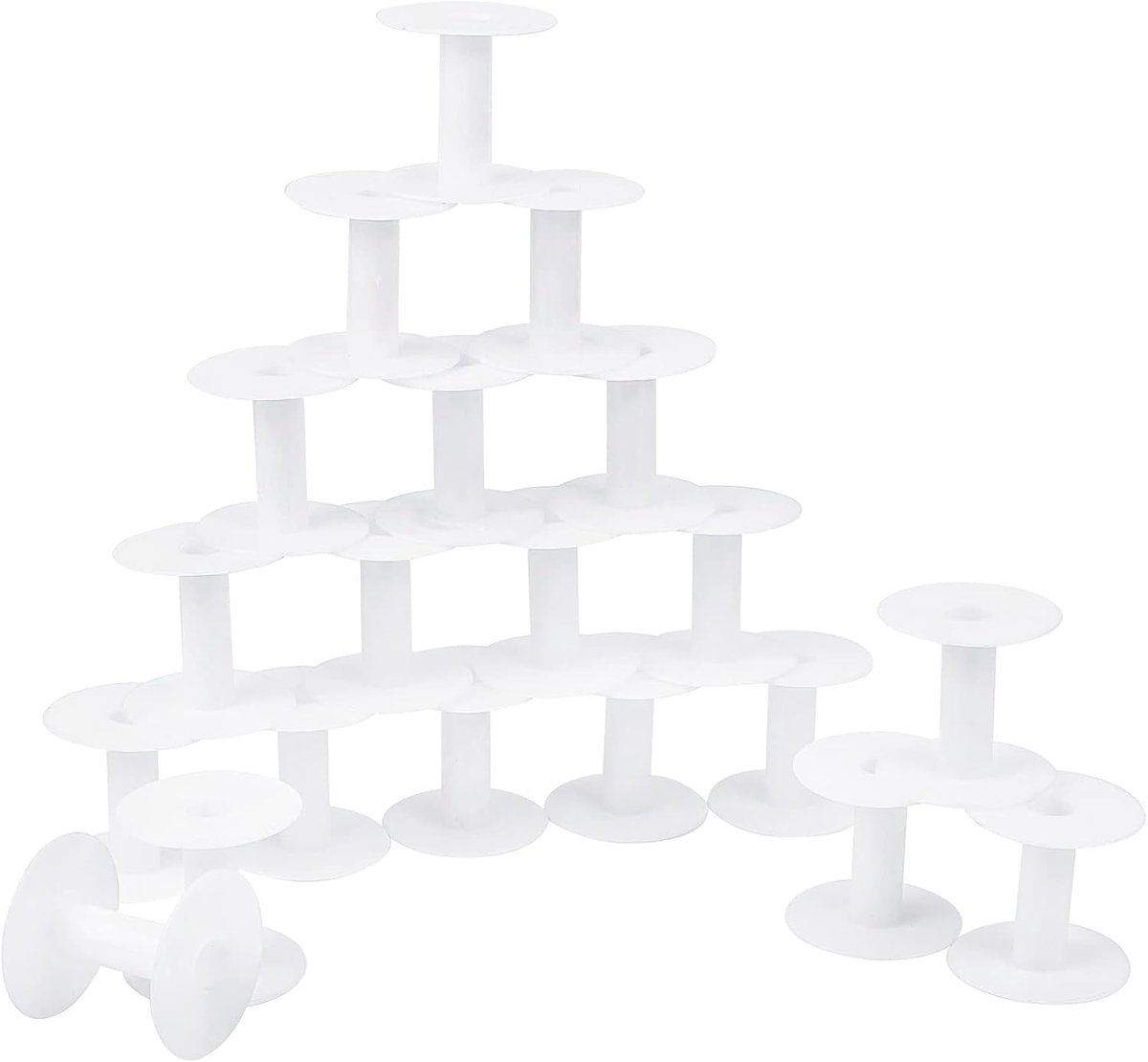 Spoelen witte plastic spoelen weven klossen ambachtelijke spoelen voor borduurgaren, koord, garen, lint, knutselen en naaien, 5,6 x 5,8 cm