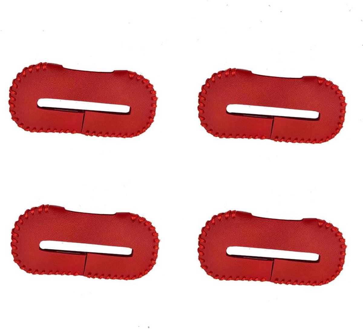 4 stuks beschermhoezen voor veiligheidsgordelgesp, veiligheidsgordel-clip-afdekking, auto, standaard riemgesp, beschermhoes, handgenaaid, stoot- en krasbescherming, universele