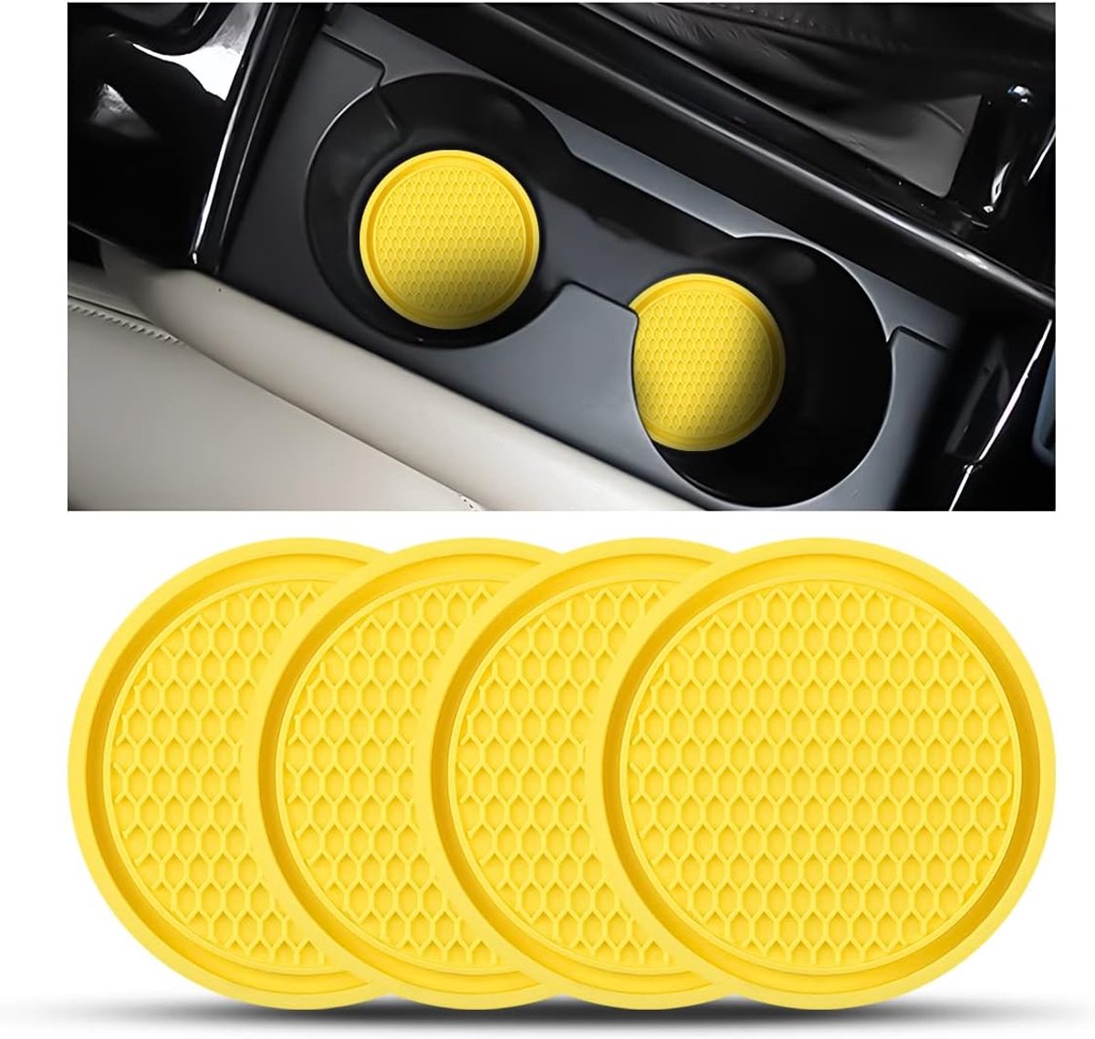 Bekerhouders, 7 cm antislip siliconen auto-inzet bekeronderzetter, antislip voertuigbekermatten voor dames en heren, interieuraccessoires, universeel voor de meeste