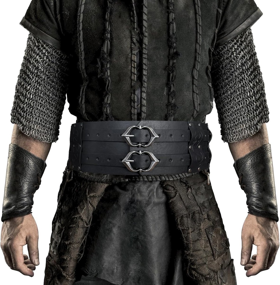 Viking brede riem, middeleeuwse kunstlederen pantserriem, ridderkorset, LARP kostuum