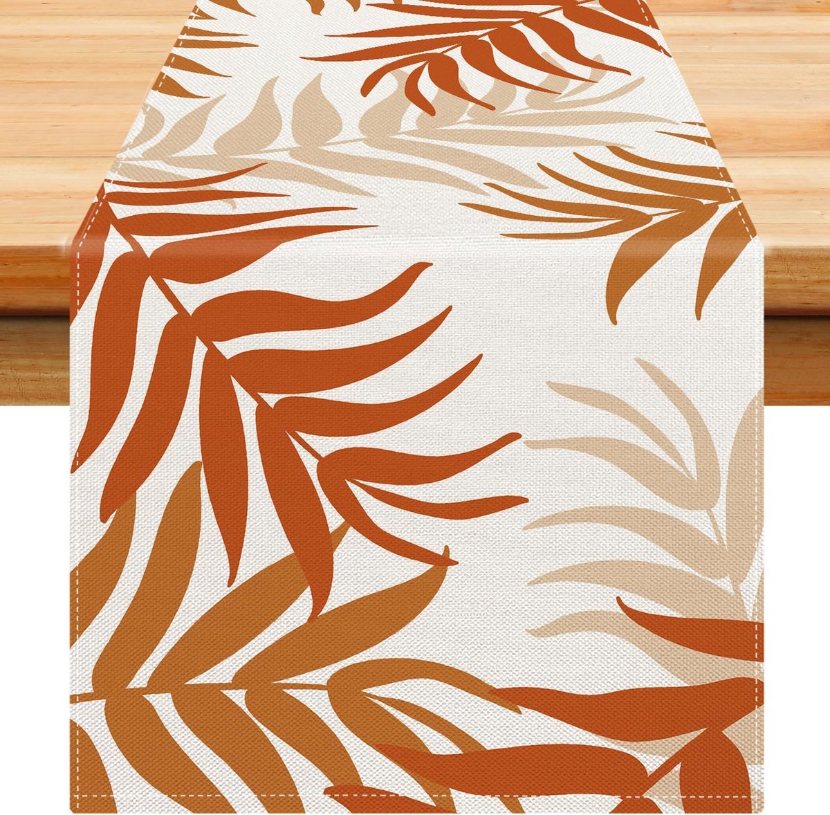 Tafelloper oranje blad modern herfst tafelloper voor de tafel polyester voor eetkamer picknick party boerderij 40 x 140 cm
