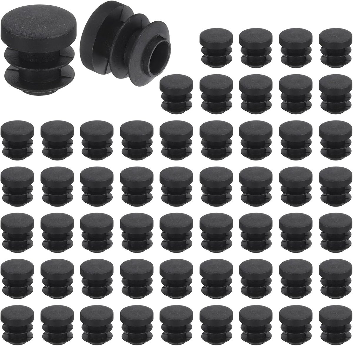 56 stuks ronde kunststof doppen, eindkappen voor zwarte buizen, 14 mm, inzetstukken voor meubelpoten, glijbescherming voor stoelen, banken, tafels, rekken