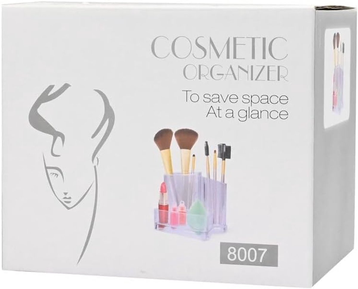 up Organizer met 3 grote Vakken - Make-up Organizer Transparant - Sieraden Makeup Cosmetica Opbergsysteem - Display Houder voor Lippenstift / Nagellak / Brushes / Visagie - Make up kwasten / Sieraden etc. - Decopatent