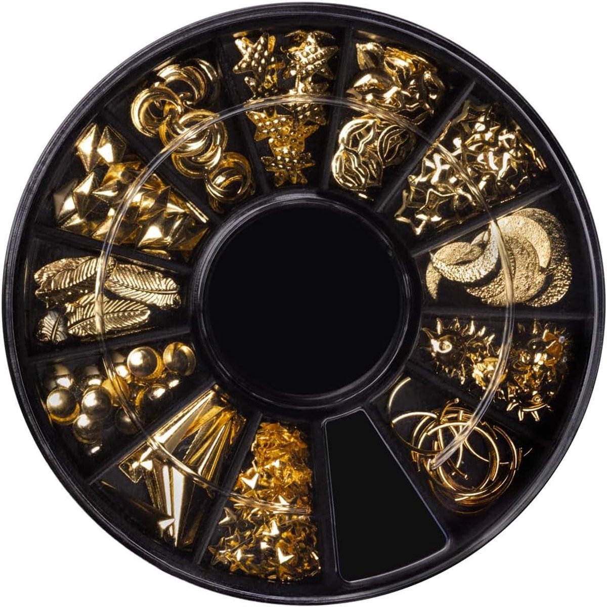 Carrousel Met 3D Nageldecoraties 06 Gouden Nail Art Nageljuwelen Voor Decoratie