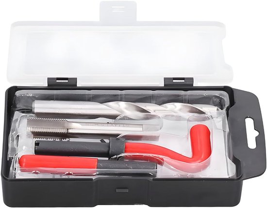 Schroefdraadreparatieset, schroefdraadreparatie M9 X1,25, schroefdraadreparatieset voor schroefspoel, schroefdraadreparatiegereedschap voor autoschroefdraad, 15 stuks — afbeelding 4