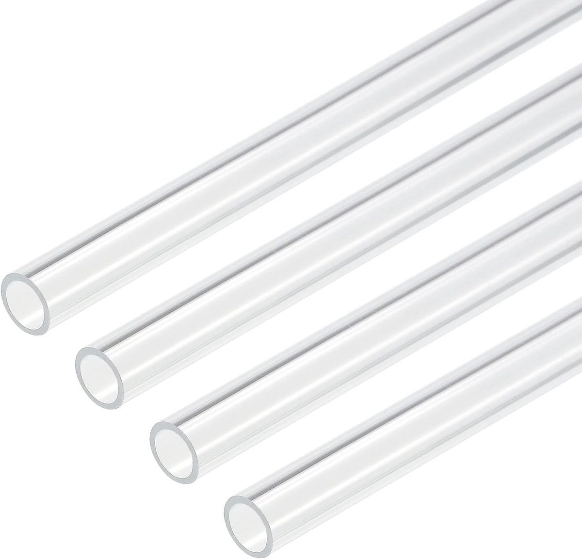 map 4 stuks PVC transparant buis, binnendiameter 8 mm diameter 10 mm LENGTE 250 mm acryl kunststof buis voor lampenbouw, staande lampen, meubels