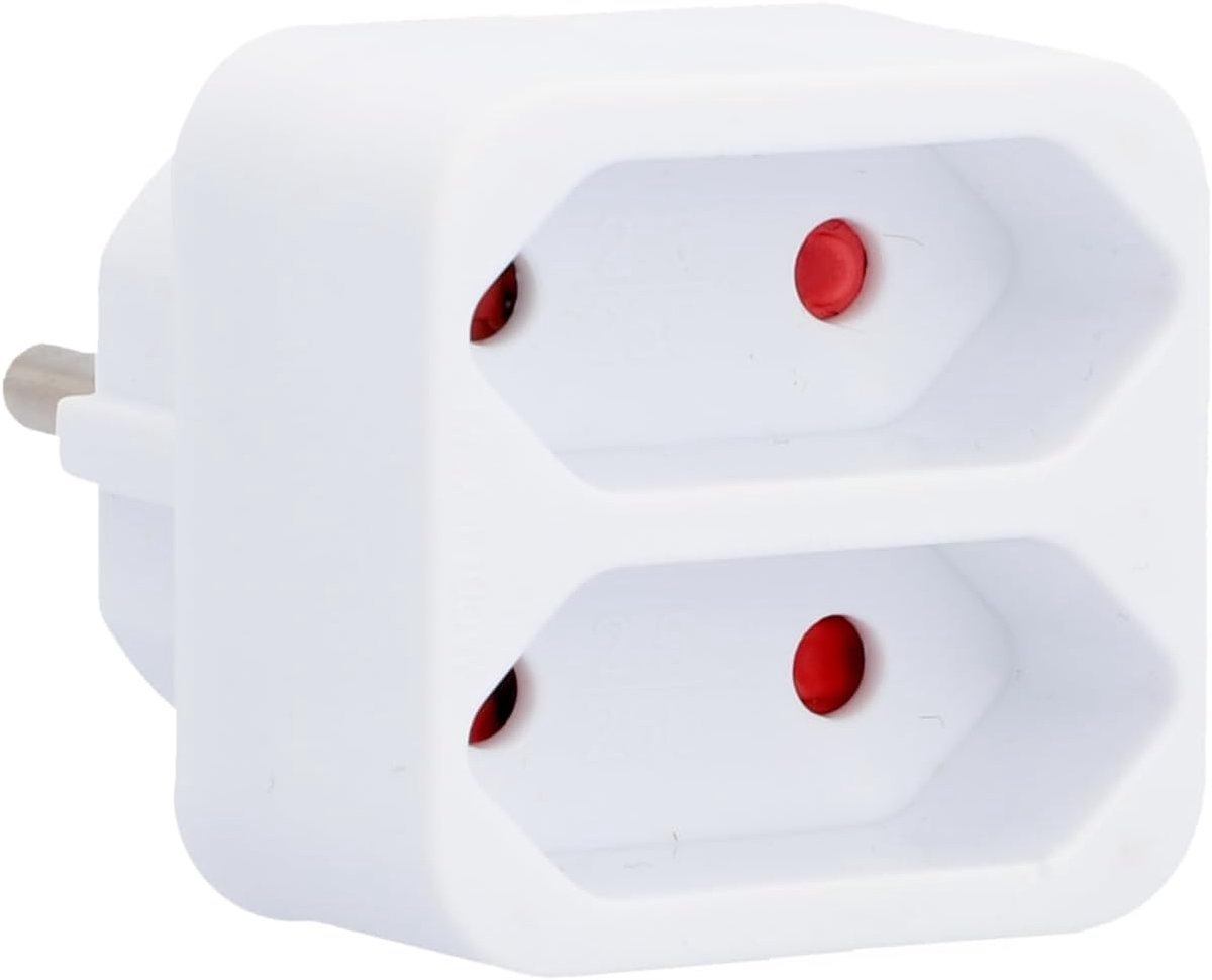 Euro-adapter 2-voudig wit