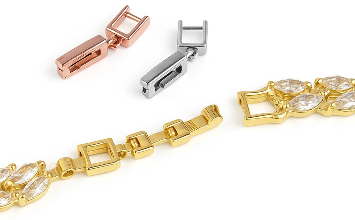 verlenging tussenstuk voor ketting of armband – zilver, roségoud of goud – sieradenverlenging collier armband connector (zilver)