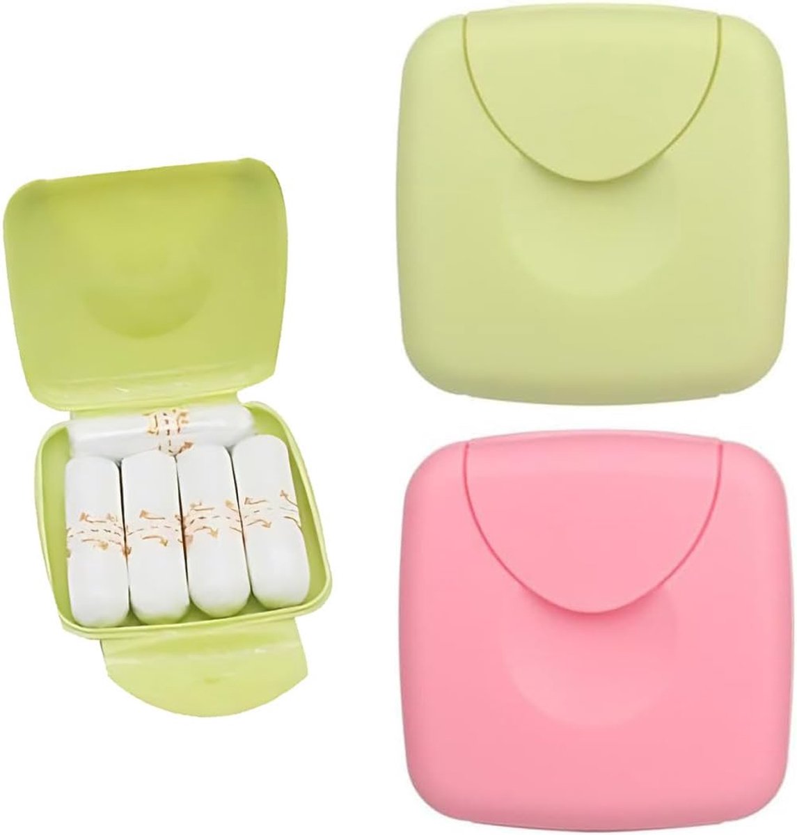 UYVPAER 2 x draagbare tampon-condoombox voor vrouwen (roze) - ShopVlot