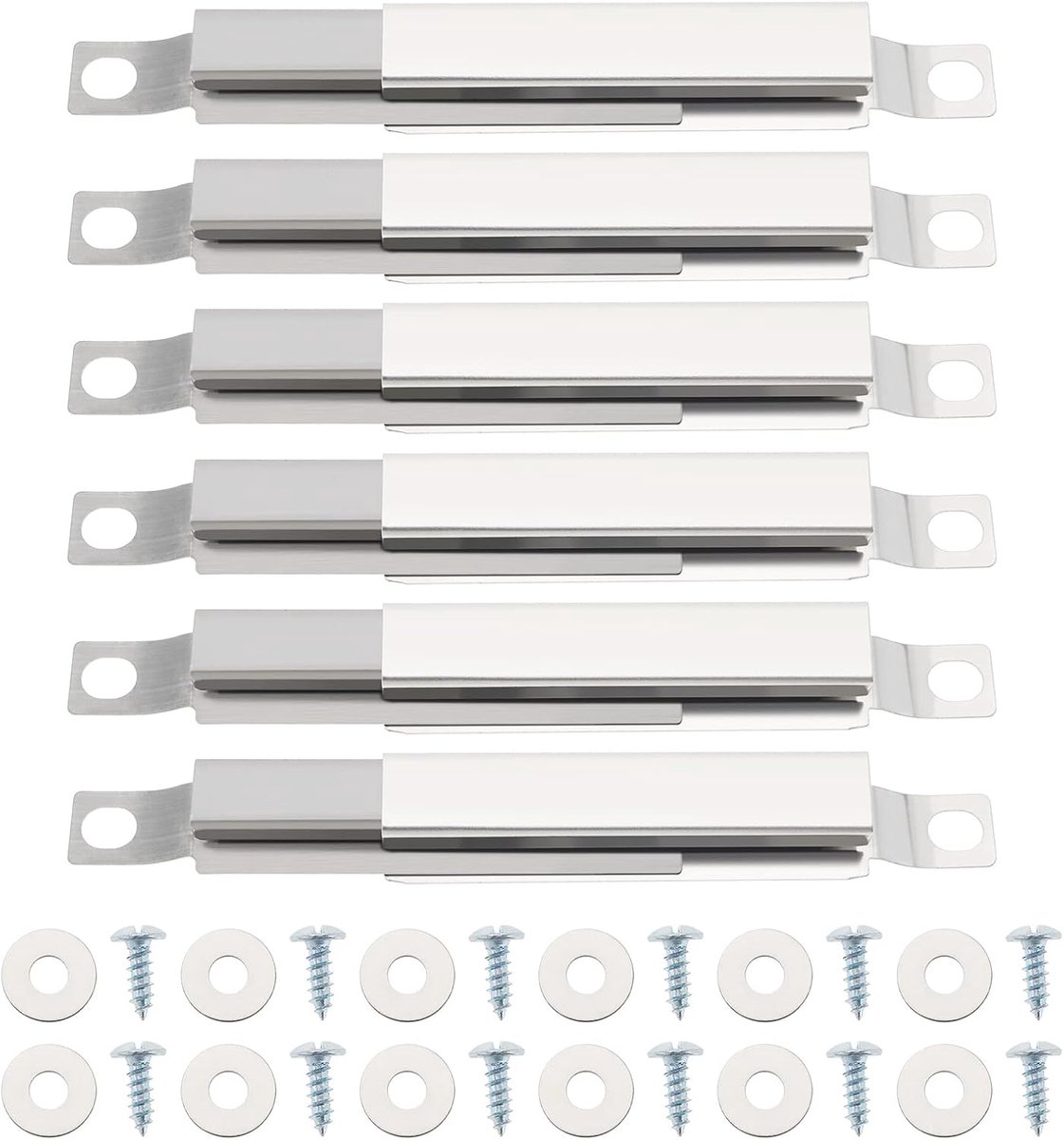 6Pcs Crossover Buis Verstelbare 130Mm-210Mm Rvs Pijp Burner Buis Vervanging Onderdelen Voor Meeste Grills Compatibel Met Kenmore Thermos