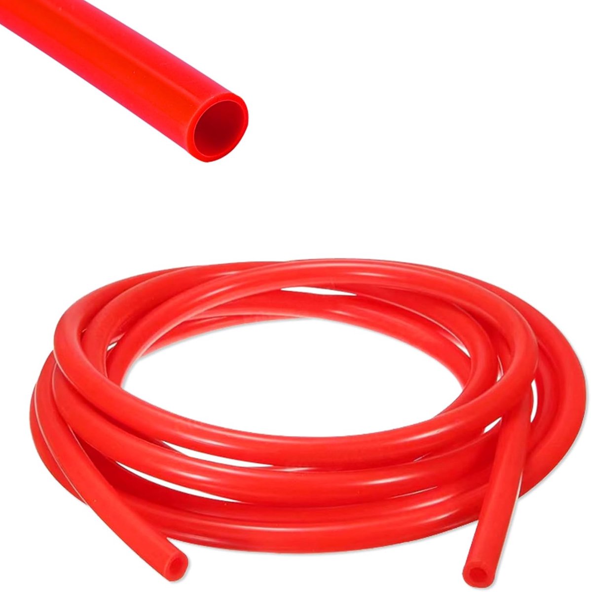 3 meter onderdrukslang auto (binnendiameter 4 mm, buitendiameter 8 mm), vacuüm siliconen slang auto, rood, voor gebruik van auto motor en voertuigkoeler