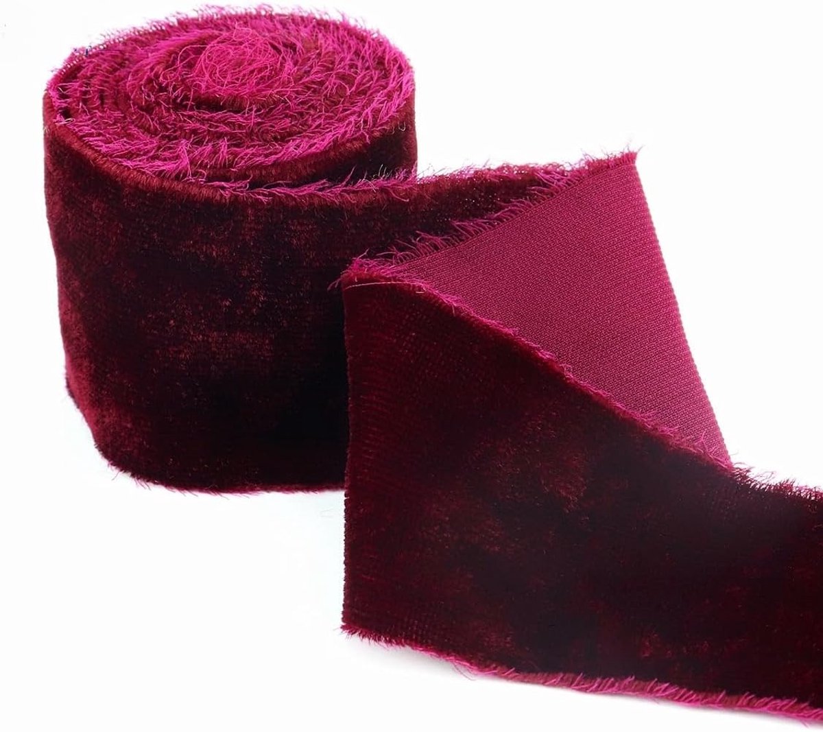 1 m fluwelen lint rafelt lint ruwe rand 5 cm bruiloftsband bloemenboeket cadeaulint satijnen lint franjelint zijden fluwelen lint DIY knutselen haarstrikken bruiloft jujuberot