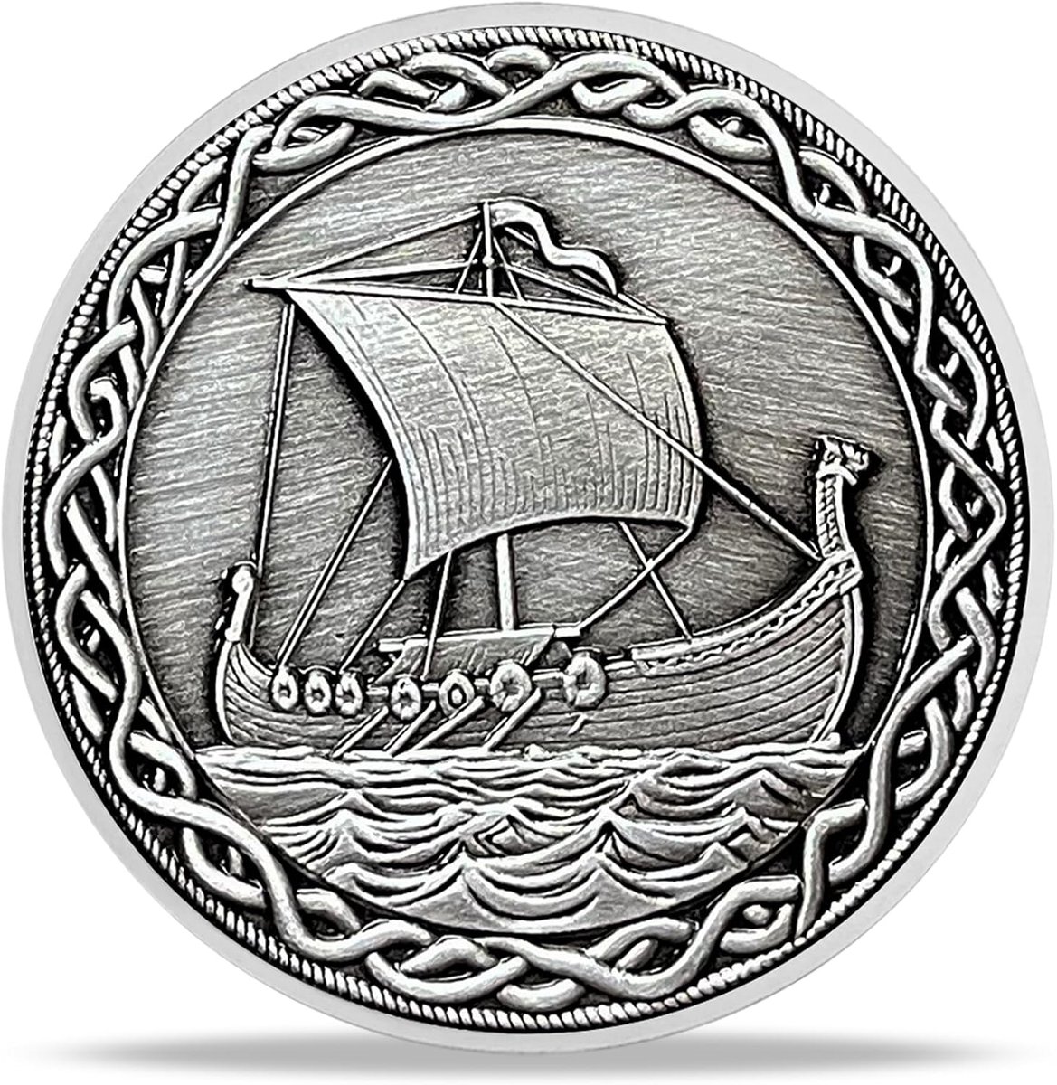 Wikinger munt Lebensbaum Odin Wolf Odin Raaf Wikinger Chips Medaille Herdenkingsmunt Noordse Runen Mythologie Krijger Symbool Amulet Wikinger Geschenken voor Heren Dames (Tree of Life)