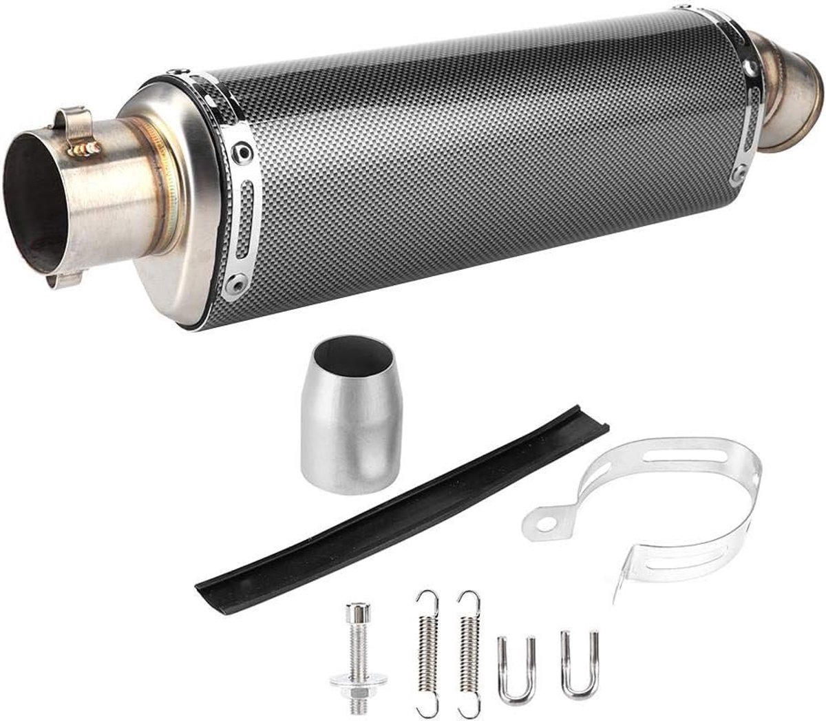 Uitlaat Pijp,51mm/2in Universele Motorfiets Scooter Uitlaat Pijp Koolstofvezel Textuur Fit voor R3 R6 R15