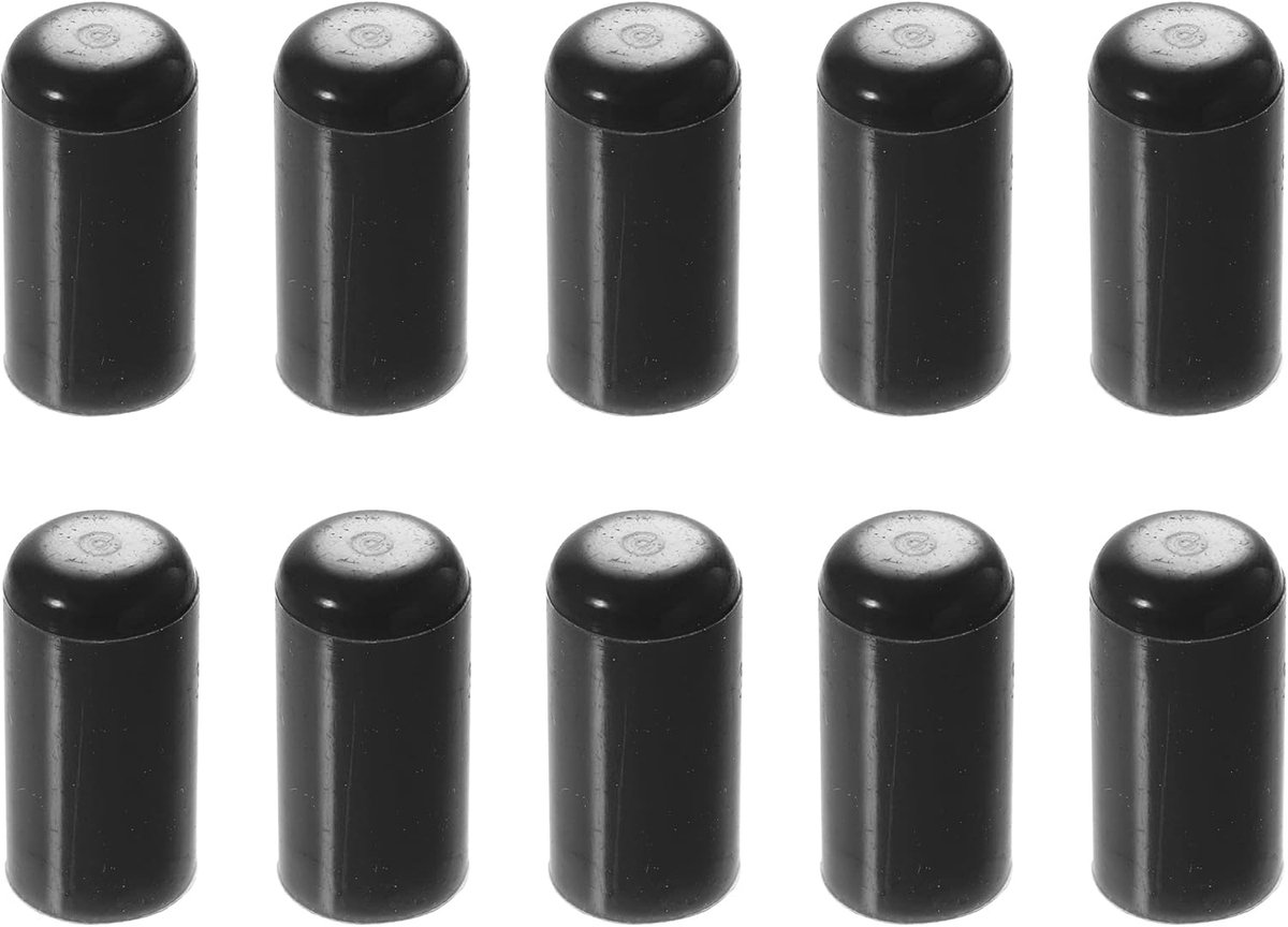 AUTOHAUX 10 stuks auto siliconen slangkappen aanzuigslang eindstop zwart 6 mm / 0,24"