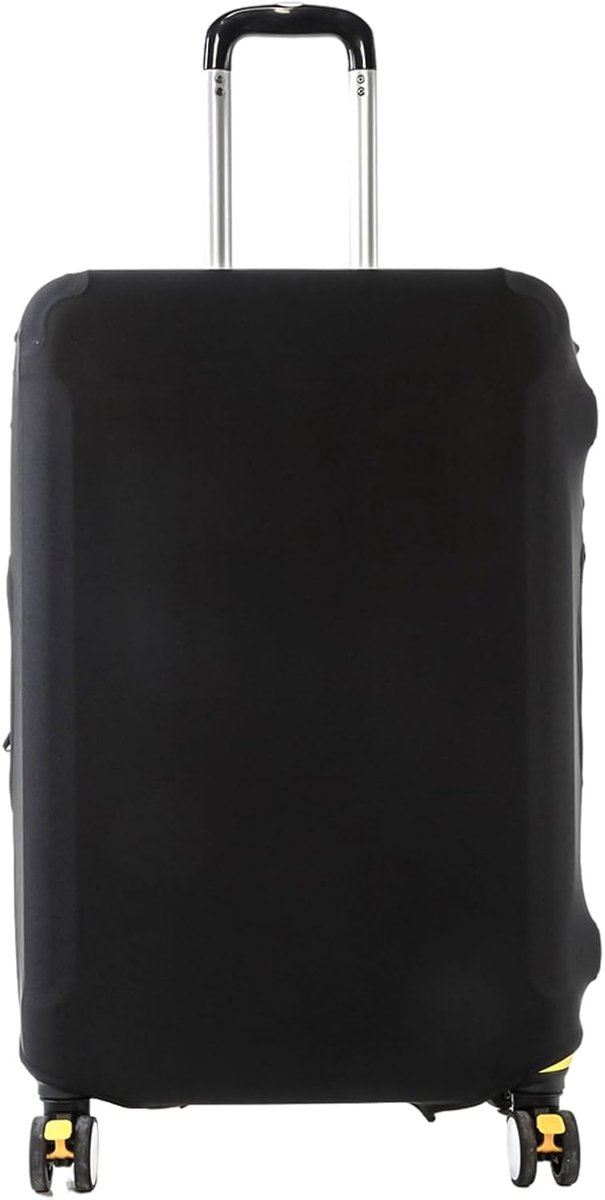 Kofferbeschermhoes, elastische kofferhoes, reiskofferbeschermhoes, bagage-cover, kofferhoes, kofferhoes, beschermhoes, herbruikbaar, zwart, zwart, M: 22-24 Zoll