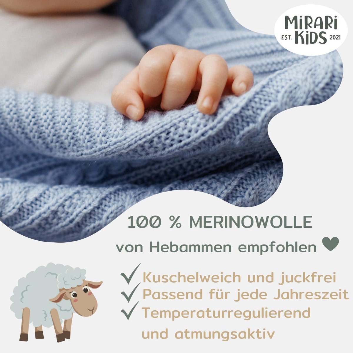 gebreide babydeken gemaakt van 100% extra fijn merinowol met cadeaustrik Gebreide deken 75 x 100 cm Knuffeldeken Eerste uitrusting Warme deken (Roze)