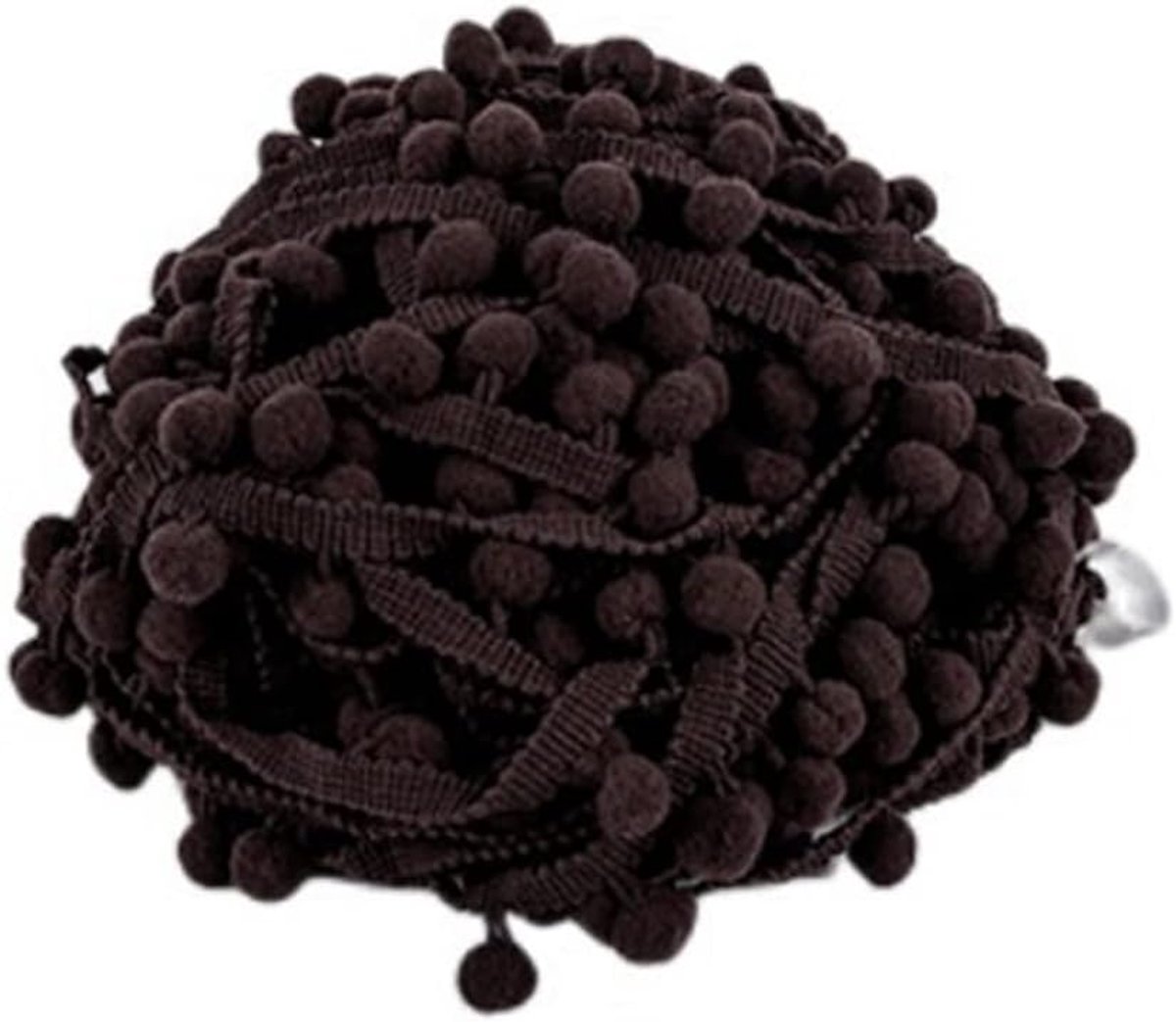 pomponboord, pomponboord, pomponband, franjes, pomponband, franjes, franjes, versiering, voor kleding, gordijn, decoratie, donkerbruin