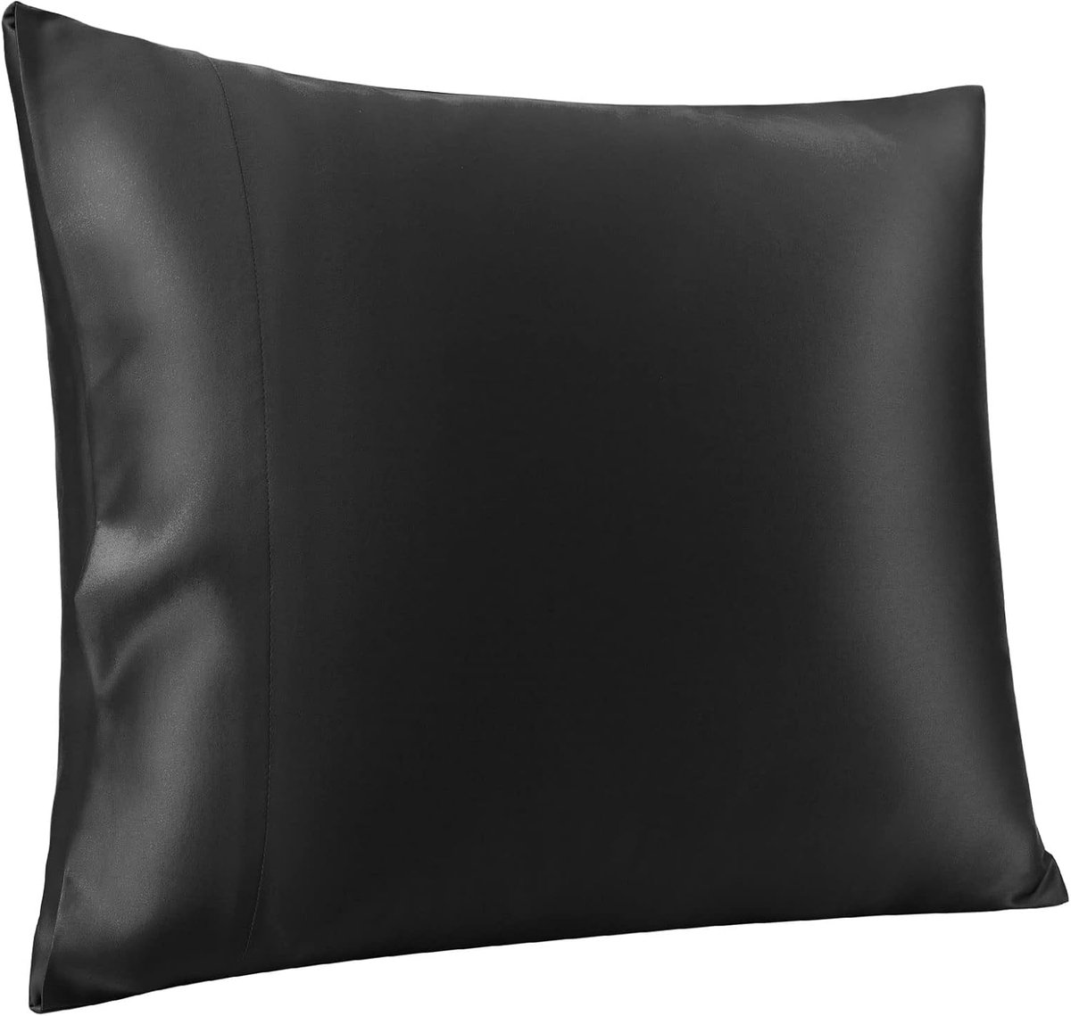 Zijden kussensloop 19 momme zijden kussensloop van 100% pure moerbeizijde, kussenhoes met hotelsluiting, haar- en huidverzorging, 1 stuk, zwart, 40 x 40 cm