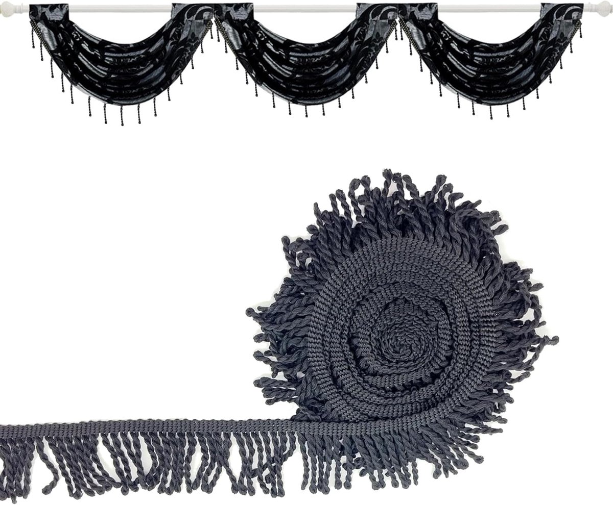 3 meter lang (x 5 cm diameter) dikke rand met franjes polyester stof vlechtwerk trim decoratieve gimp trim voor wandtapijt gordijn kostuum handwerk