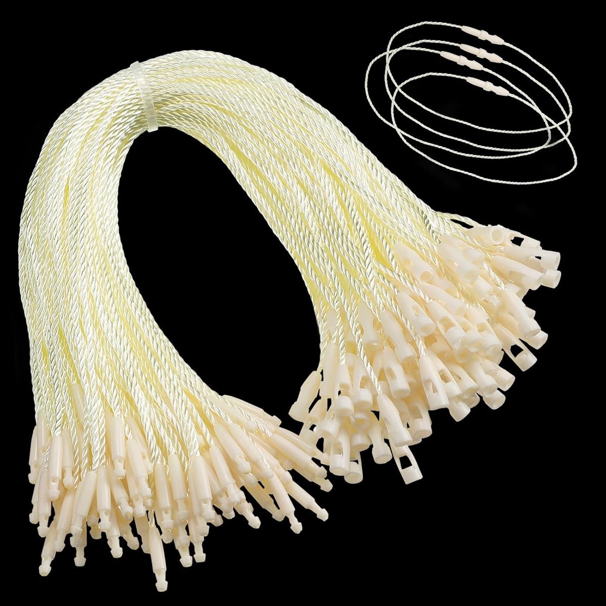 100 stuks nylon koord voor hangtags en bevestigingshaakbanden met klikslot voor labels en veiligheidslabels