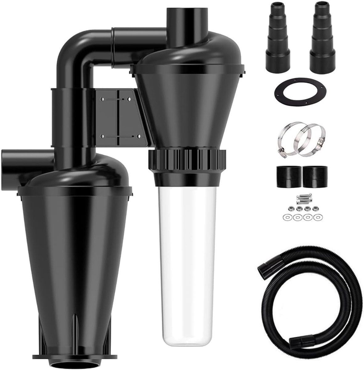 filtratie en cycloon stofverzamelaar voor houtbewerking DIY met 50mm/2'' Turbolader filter winkel vacuüm met flens collectie (volledige filtratie (duaal))