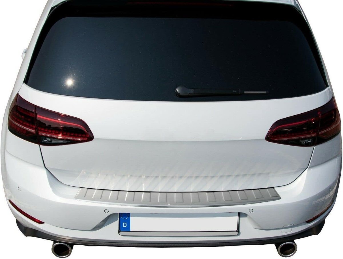 Bumperbescherming van roestvrij staal, mat, compatibel met VW Golf 7 VII Hatchback, met schuine rand, premium kwaliteit van RECAMBO