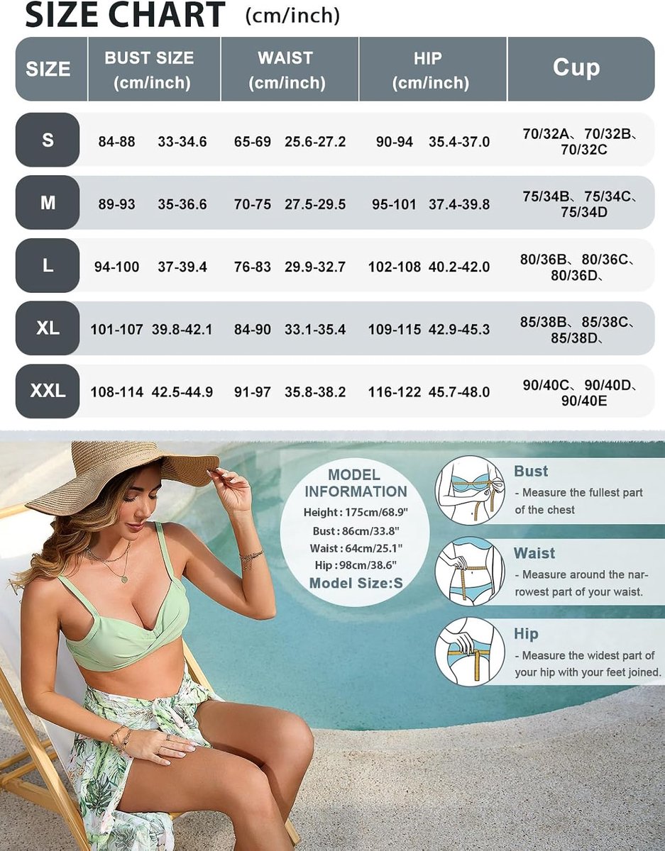 Badpak voor dames, 3-delig, bikini met hoes, gevoerd, beha, strandkleding, bikini-bovendeel, badpak, strandjurk, pareo