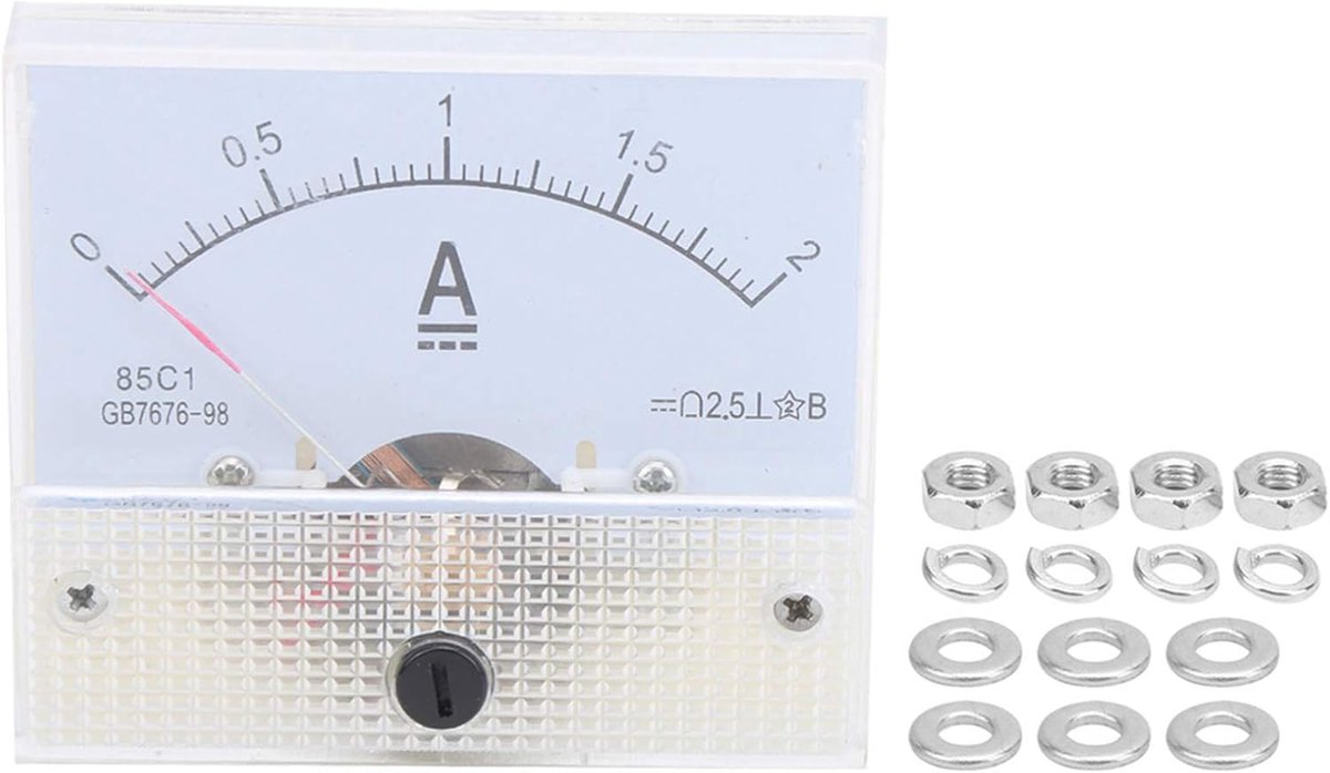 DC-stroommeter, 85C1 0~2A Wijzertype Ampèremeter DC-stroommeter Paneelampèremeter voor stroommeting