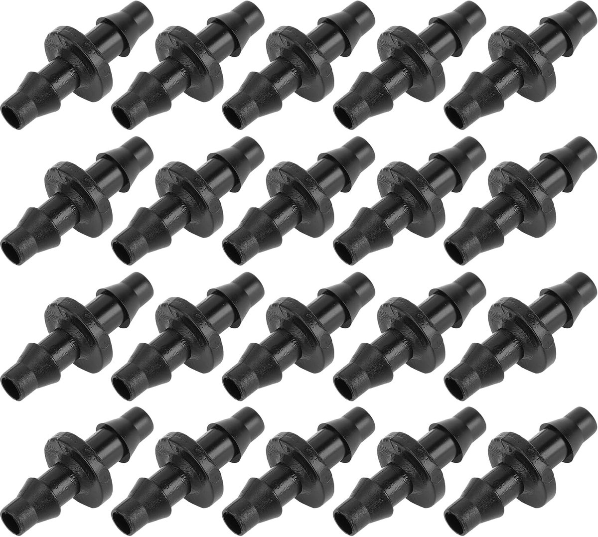 Druppelirrigatie Barbed Connector 1/4" Rechte Koppeling Barbed Connector voor Bloempot Tuin Gazon Plastic Zwart 200 Stuks | kunststof, voor bloempot, tuin, gazon, waterdicht, eenvoudige montage