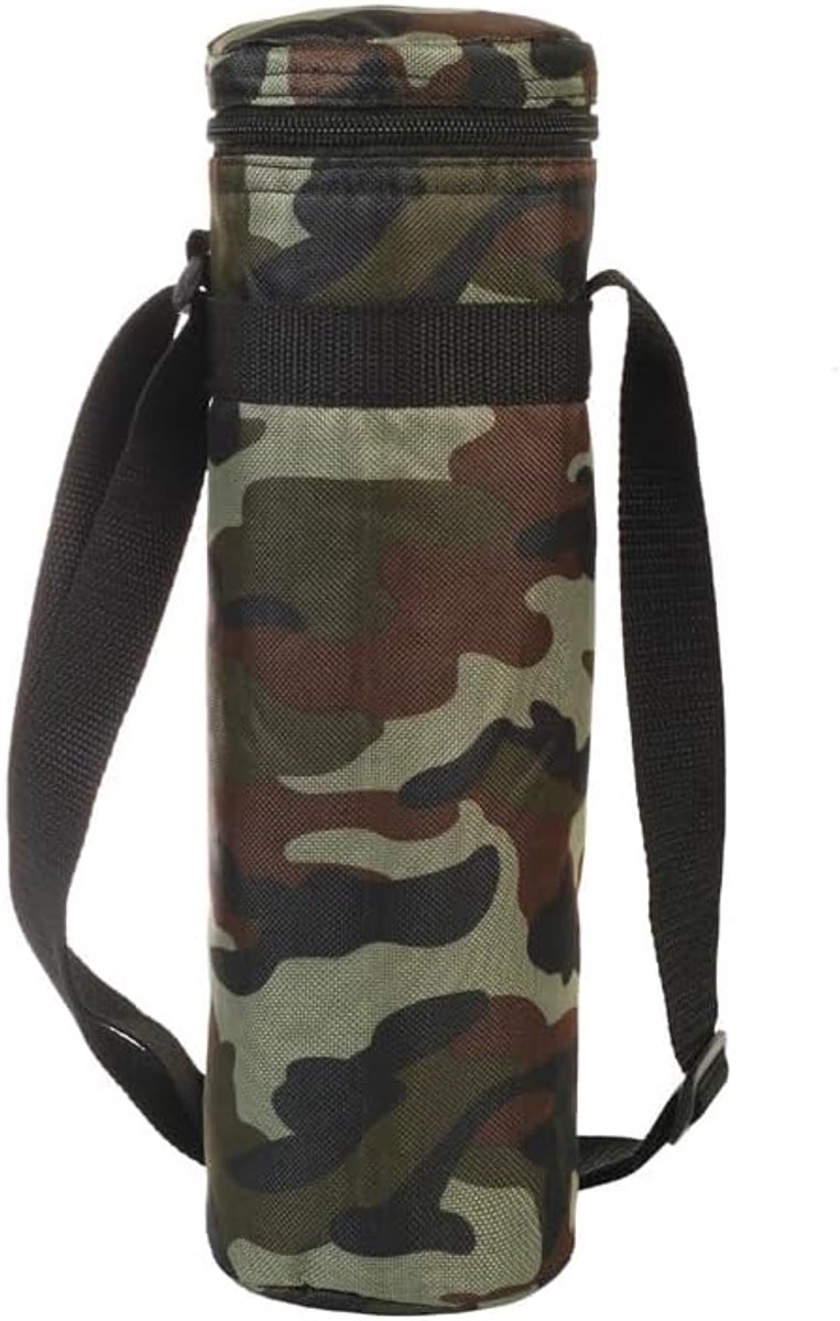 Draagtas Geïsoleerde Inner Cool & Warm Keeping Bag Carrier Tote met Riem voor Drank Opslag Reizen Picknick - Camouflage, Fles Draagtas