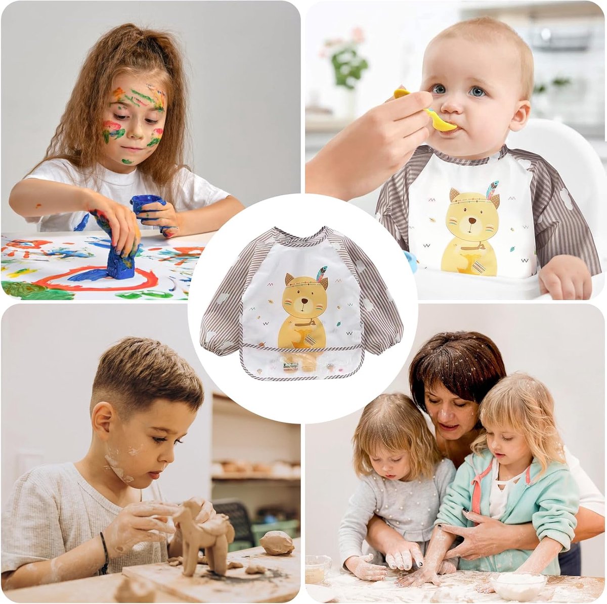 9-delig Silicone Baby Eetset BPA-vrij vanaf 6 maanden | Zuignapje antislip, opvouwbaar & vaatwasmachinebestendig, met bord, bestek en 2 slabbetjes praktisch cadeau voor de geboorte