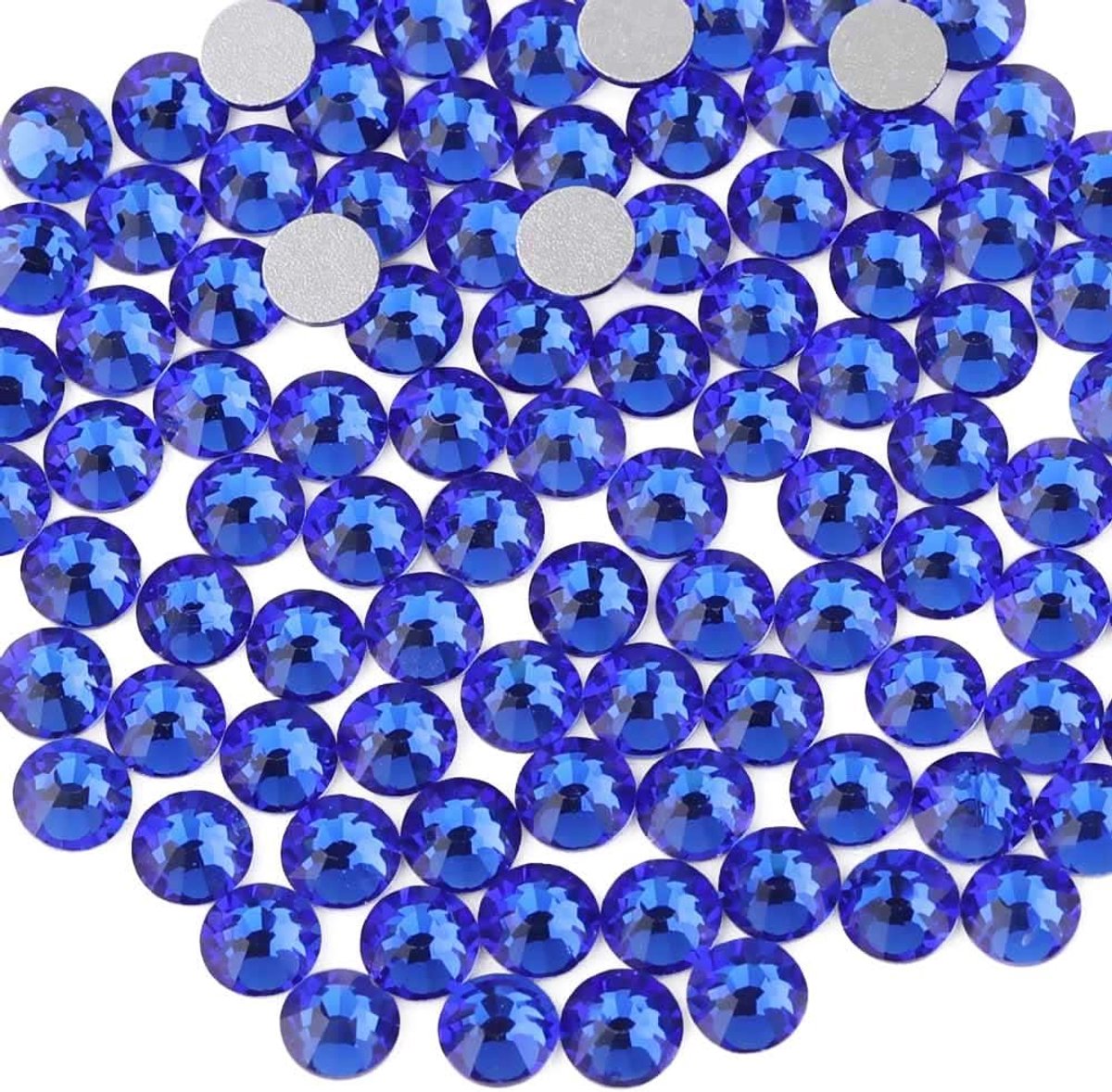 Strassteentjes met platte achterkant, 1,3 mm-6,5 mm, saffier (SS16 (3,8-4,0 mm))