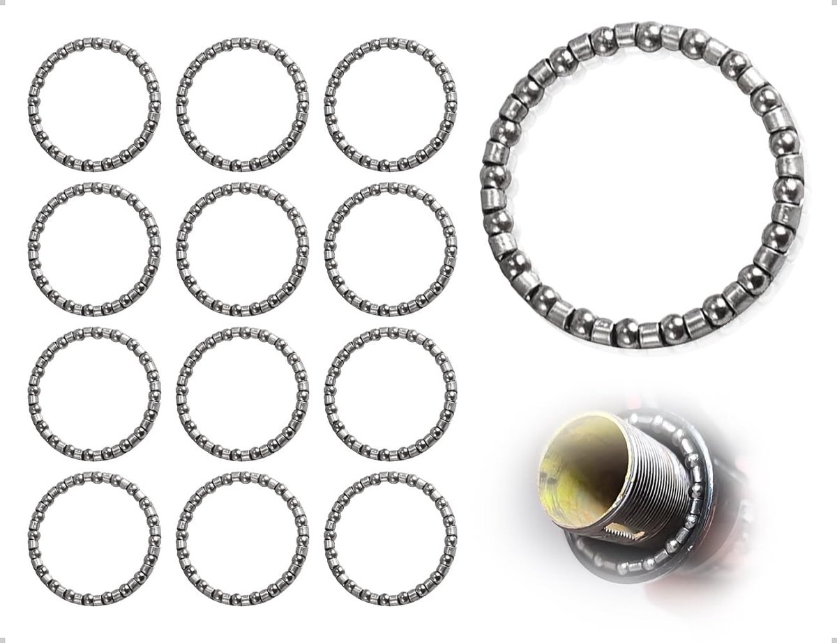 12 stuks kogellagers voor fiets, kogellagers voor voorkooi met kogelring, draaibare kogellagers voor trapaslagers, fietsaccessoires (40 mm)